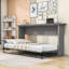 Lit simple escamotable en bois avec lattes