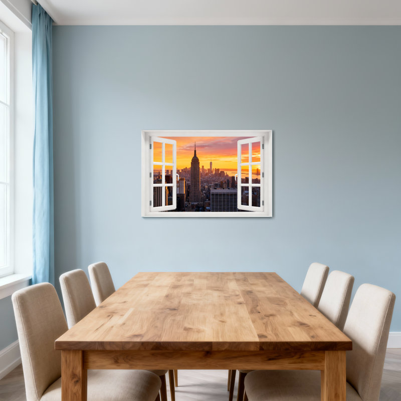 Paysage et nature, coucher de soleil à New York, 24" H x 36" W