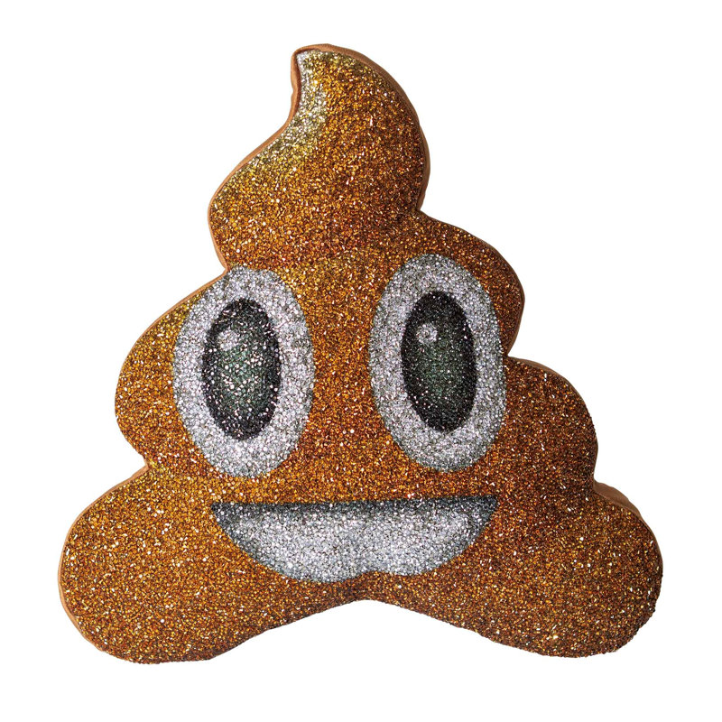 Coussin décoratif Sparkles Home Luminous Poop | Strass | Housse en velours | Insert inclus