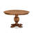 5 Piece Dinette Set for 4 Contains a Round Table with Pedestal and 4 Light Tan Linen Fabric Parson Chairs, Antique Walnut-1717865869