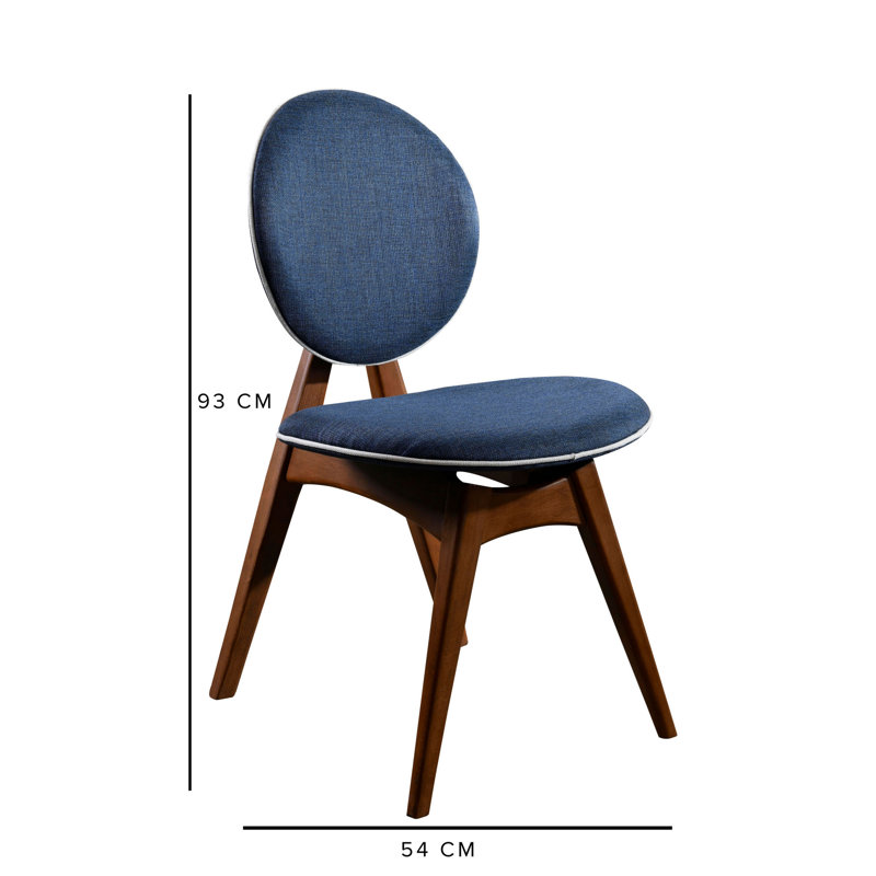 Chaise d'appoint revêtue de lin King Louis, Bleu