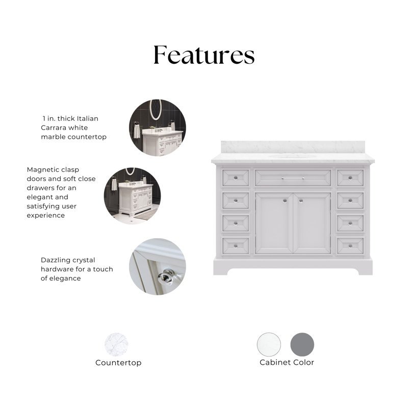 Derby 48" Single Sink Bathroom Vanity Set, White