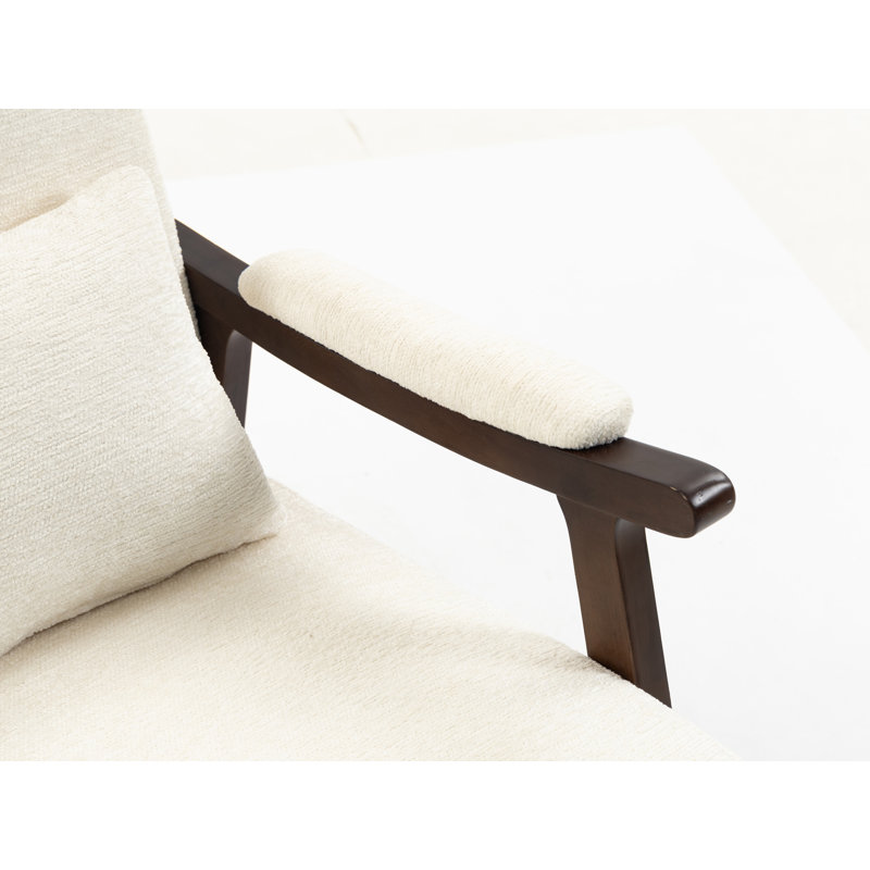 Chaise berçante en bois massif, Blanc