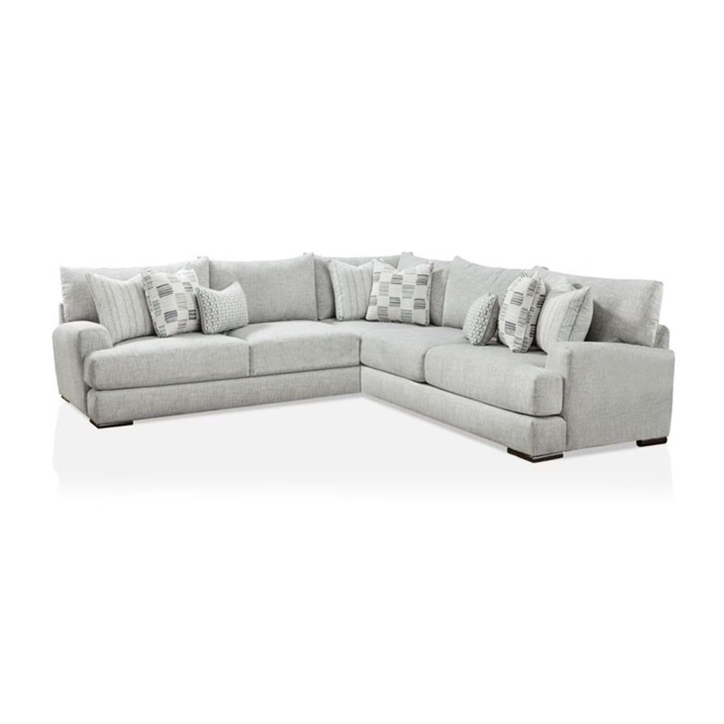 111.4" W Transitional Sectional, Gray