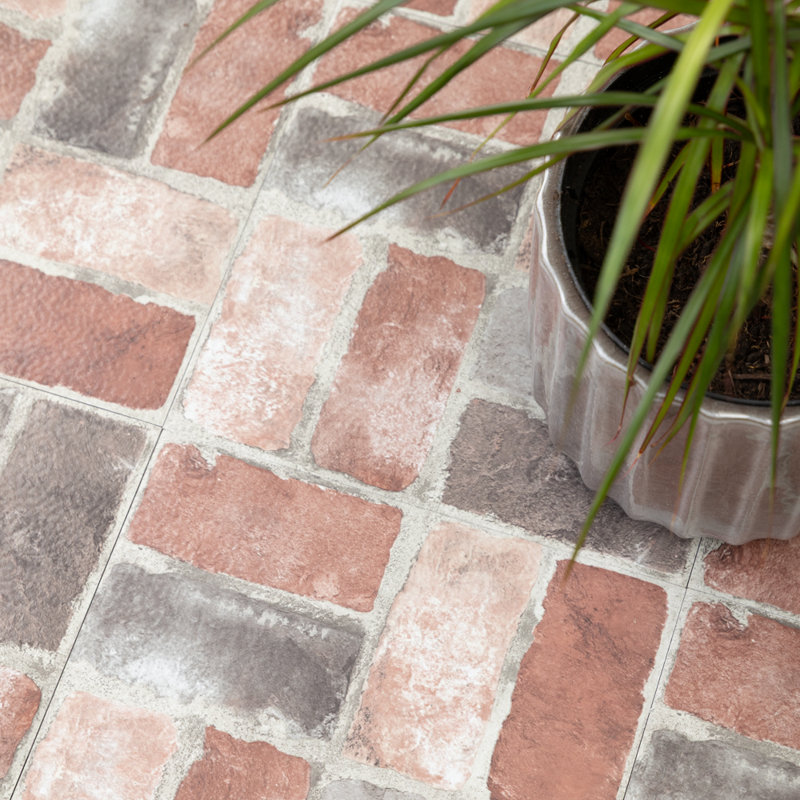 Harvard Brick Red 30.48 x 30.48cm Self-adhesive Vinyl Floor Tiles Pack 10 (0.93sqm)