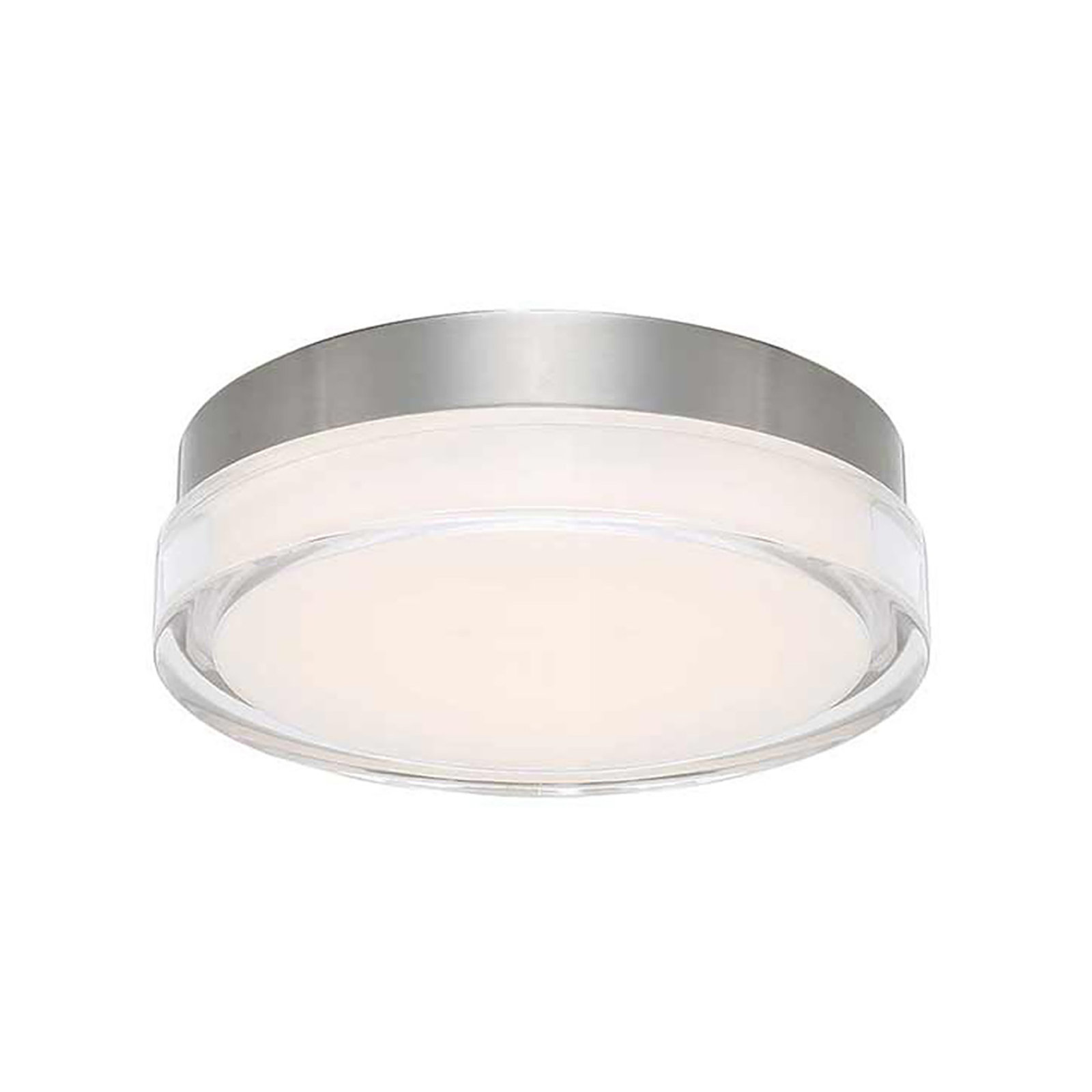 Pi Single Light Flush Mount, 3500K, 2.5" H x 12" W x 12" D, Stainless Steel
