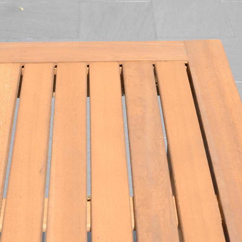 Ensemble de salle à manger de patio 7 pièces Anautica avec table rectangulaire au fini teck