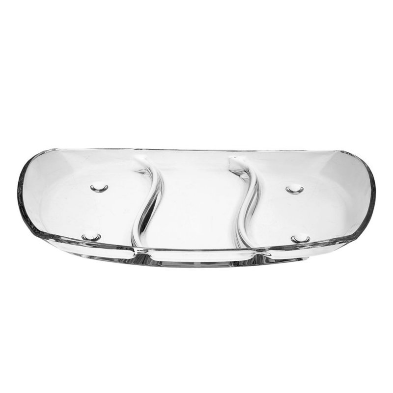 Medico Oblong Glass Tray 3 Section, 2" H x 14.5" L x 8" W