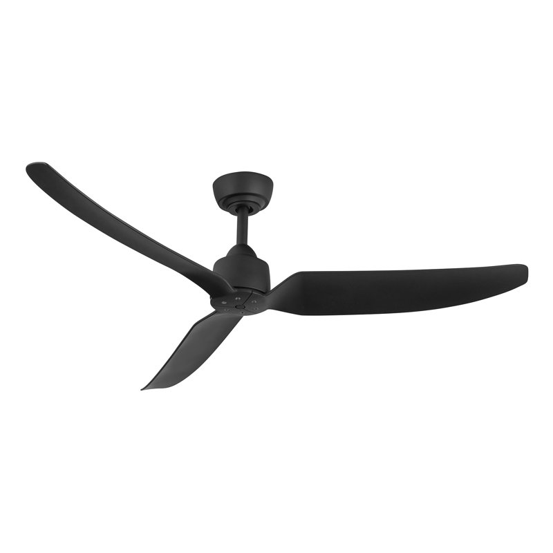 Hugo Smart Outdoor Downrod Ceiling Fan, Matte Black