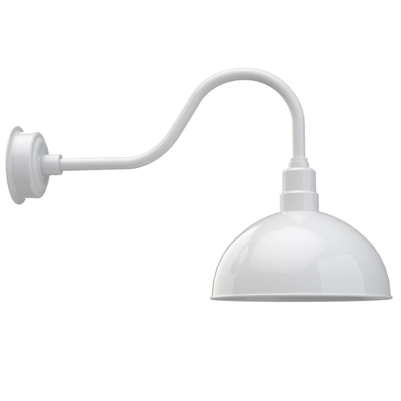 Luminaire de grange d’extérieur à del Dipkarpaz, H 21 po x l 14 po x P 31 po, Blanc