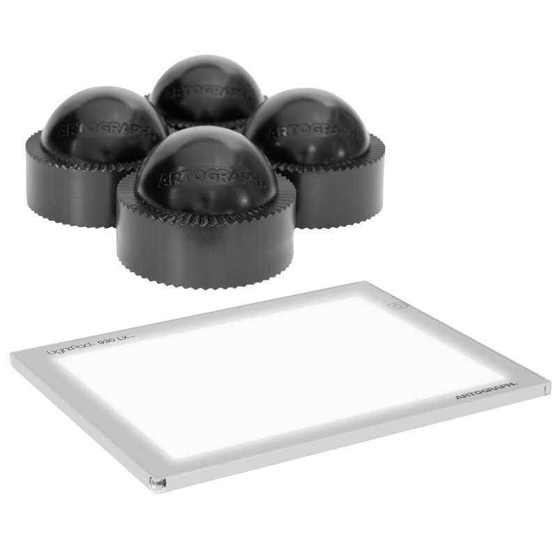 Artograph Featherweight 12"x9" Dimmable Slim Lightpad + PadPucks Stackable Stand