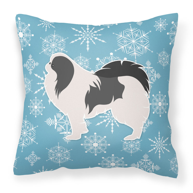 Coussin intérieur/extérieur en flocons d’hiver, H 18 po x l 18 po x P 3 po