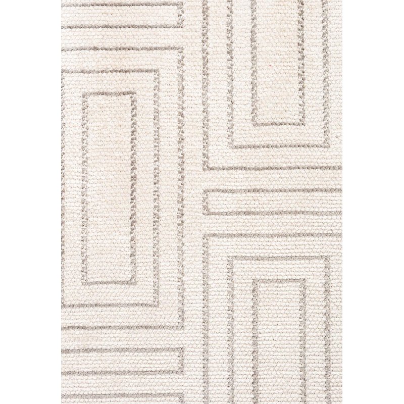 Geometric Rectangles Contemporary Area Rug, Square 9'10"