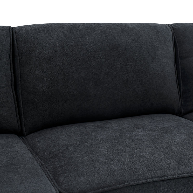 Canapé modulaire en polyester, Black Polyester, 120" W