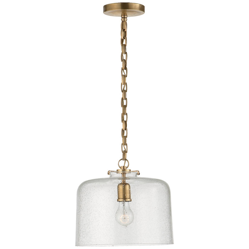 Thomas O'Brien Katie Dome Pendant, Seeded, Antique Brass