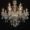 Luminaire suspendu de style lustre en cristal de luxe à 2 attaches