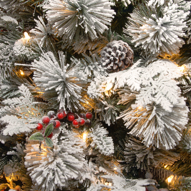 9 Ft. Powerconnect(TM) Snowy Bedford Slim Pine Tree With Clear Lights