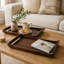 Plateau de service décoratif en bois d'acacia (ensemble de 2) 