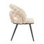 Ensemble de 2 chaises de salle à manger modernes, dossier en velours beige, pieds en métal