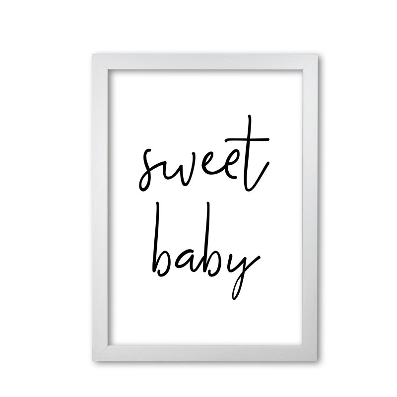 Sweet Baby - Print, 42 cm H x 30 cm W x 5 cm D, White Grain Frame