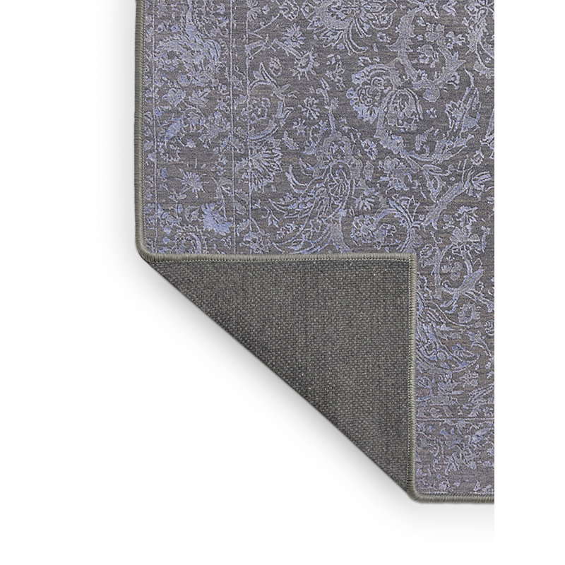 Tapis gris à motif floral Hultgren, Rectangle 2 pi x 3 pi