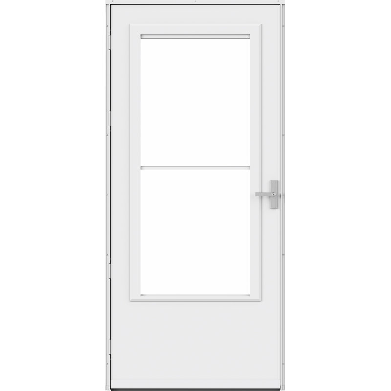 Porte de tempête 30 Midview avec poignée en nickel brossé, H 81 po x l 32 po x P 1 po, Blanc