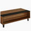 Table basse à plateau relevable en bois de noyer et noir