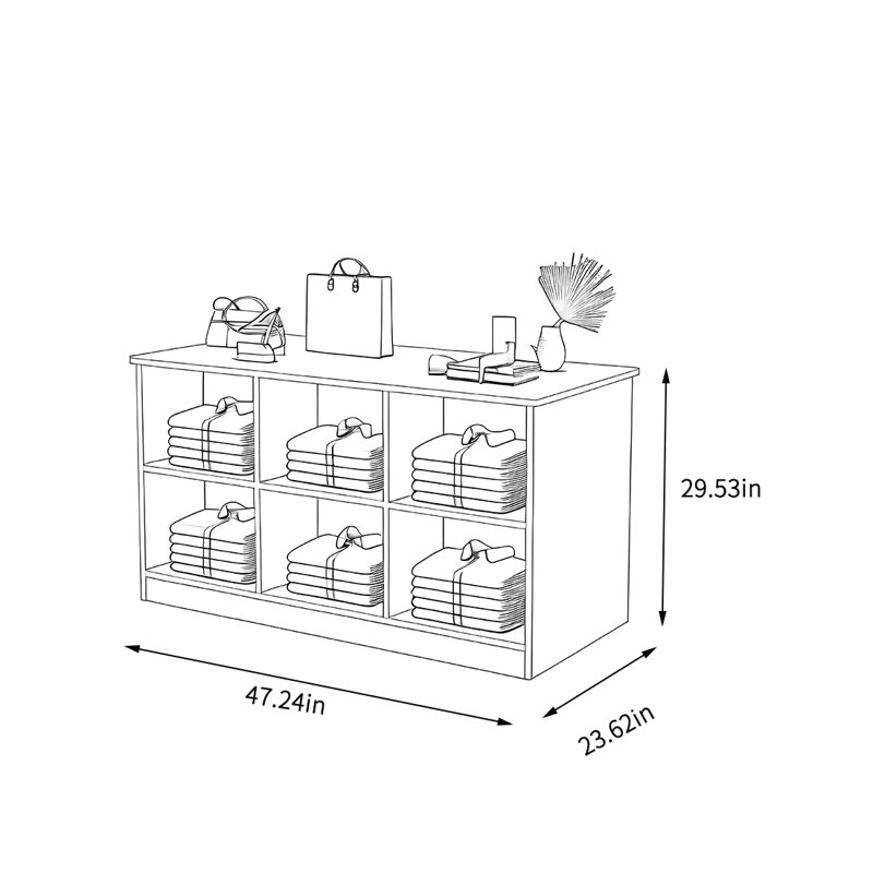 Présentoir simple à double face pour magasin de vêtements, Noir