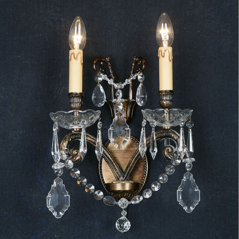 Cowie Candle Wall Light, High Lighted Dark Flemish