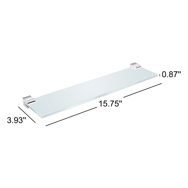 Jasinski Glass Floating Shelf, Chrome