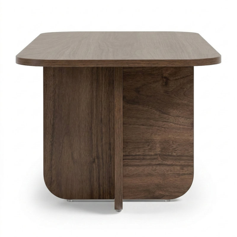 Elara Rectangular Sculptural Coffee Table, Walnut