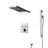 Pavia 22 Inch Chrome Wall Mount Waterfall Rain Shower System with Thermostatic LED Panel