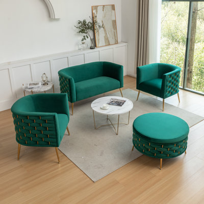 Cristen 4-Piece Velvet Living Room Set