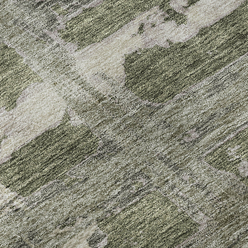 Premium Machine Washable Prisco Olive Rug, Rectangle 10' x 14'