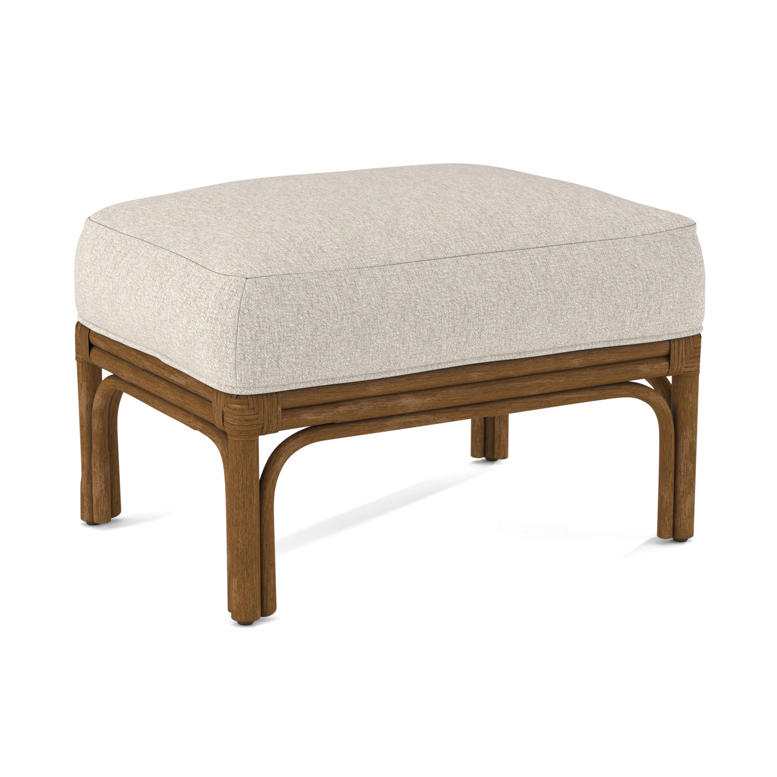 Boca Upholstered Ottoman, Snow Crypton Performance; 0884-91, Havana