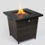 Table de foyer d'extérieur en rotin avec couvercle Hasudin H 24,8 "x l 27,17"