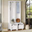 Ensemble de 2 portemanteaux 3-en-1 avec banc et porte-manteau Tiroirs, | Portemanteaux-81736697