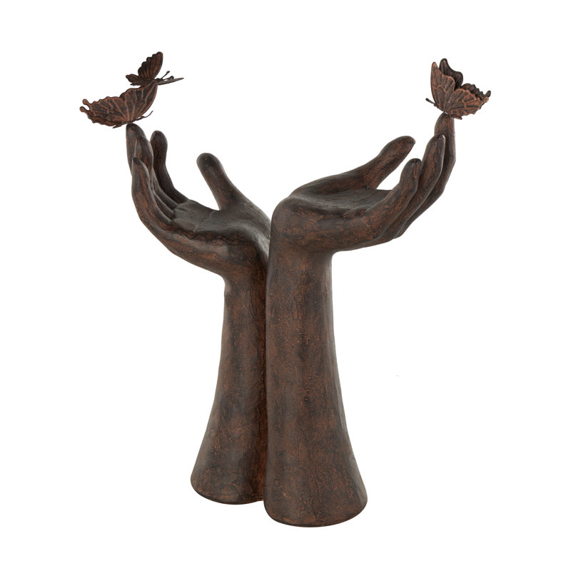 Sculpture Cole and Grey Polystone Raised Hands