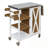 Outdoor Kitchen Island with Lockable Wheels, Storage Cabinet and Towel Rack-913943035