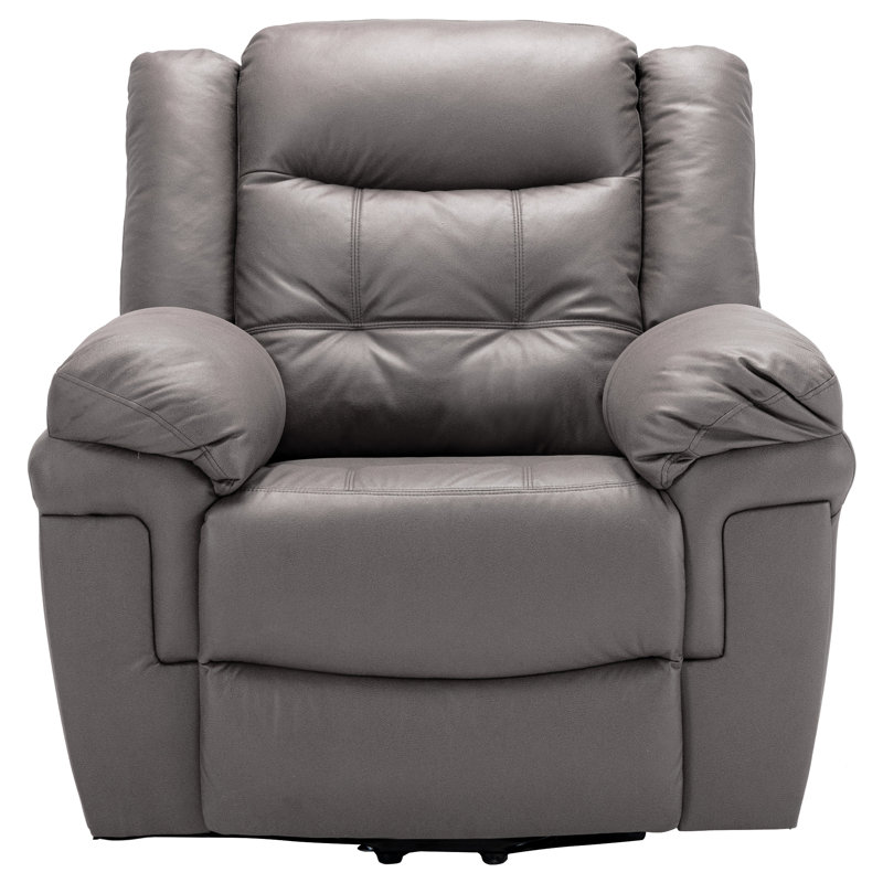 Garit Faux Leather Heated Massage Chair, Grey