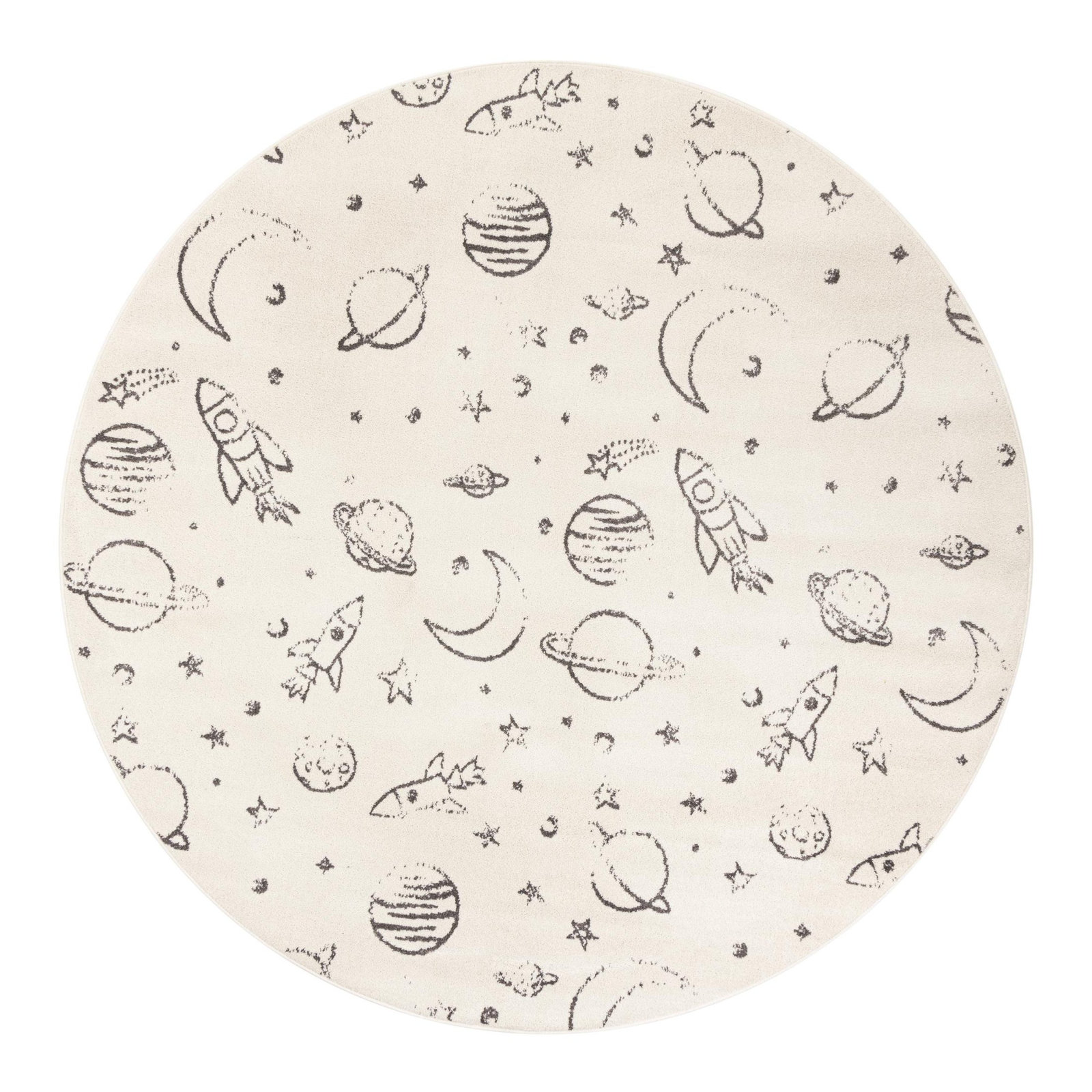 Kids Rug, Round 7'10", Ivory