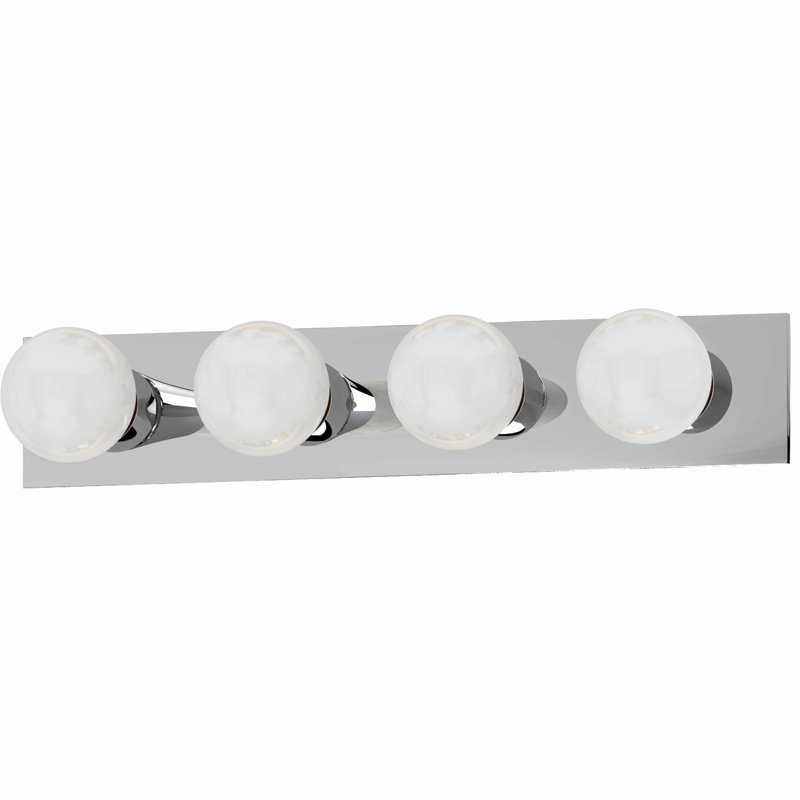 Landreneau 4-Light Indoor 24"W Chrome Wall Mount Vanity Light Bath Bar, Chrome