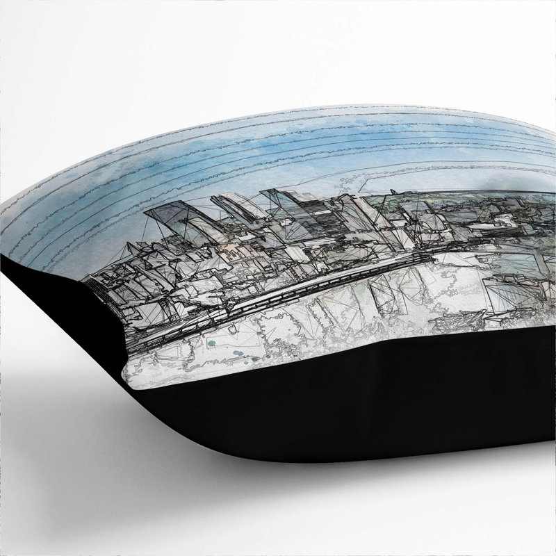 Square Throw Cushion, Black, 40cm H x 40cm W x 15cm D