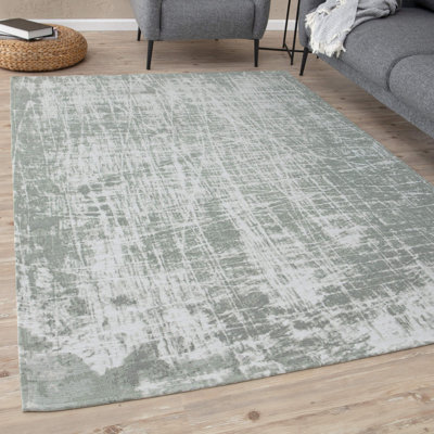 Carina Washable Rugs Striped Designin Green