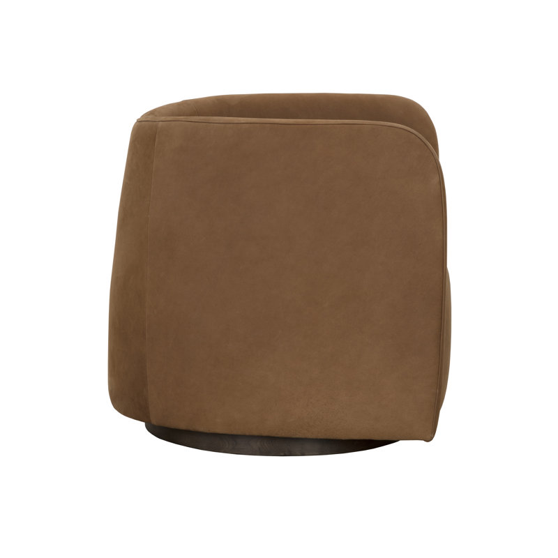 Swivel Lounge Chair, Caramel Leather