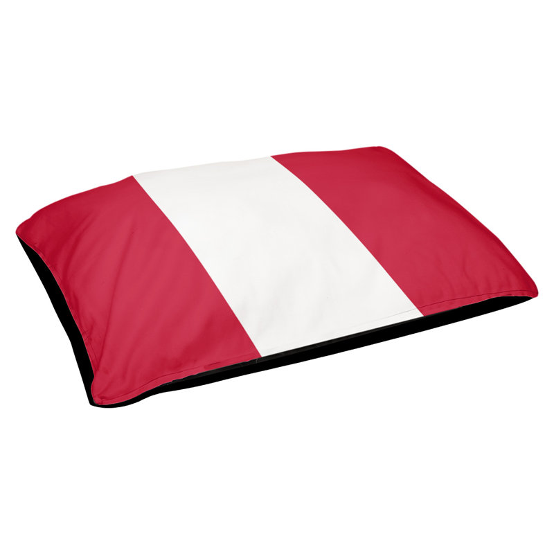 Coussin d'extérieur New York, Petit (l 28 po x P 18 po x H 6 po), Rouge / blanc