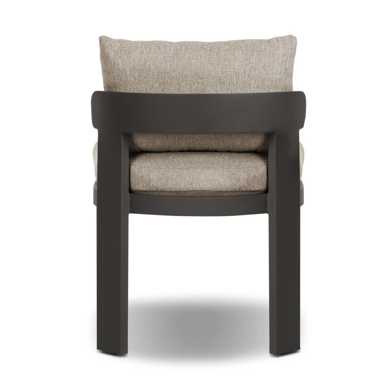 Aarav Outdoor Dining Side Chair, White, Black