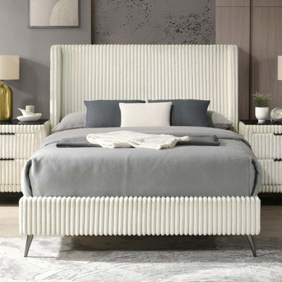 Wide Wale Corduroy Upholstery Panel Bed by Latitude Run