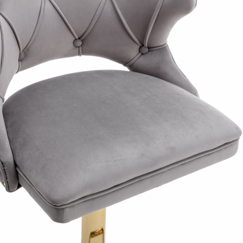 Tabouret pivotant à hauteur réglable Lounell, Gris
