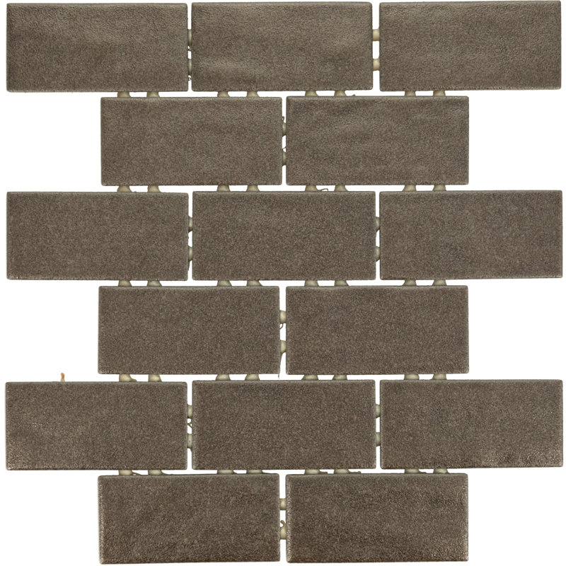 Itona Tile 2 x 4 Ceramic Brick-Joint Mosaic Tile (12 PC Per Carton) (9.96 SQFT Per Carton), Metallic Vibe